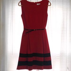 Calvin Klein Womens Dress - red and black size 6